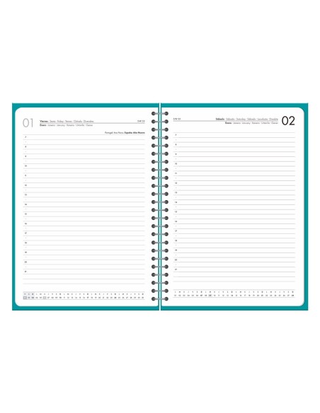 AGENDA OFICINA  2027 ESP.BASIC D/P A5 BILINGUE 60G PAPEL FSC TURQ.