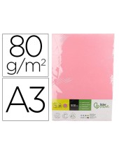 PAPEL  A3 80 G ROSA PQ.DE 500H.