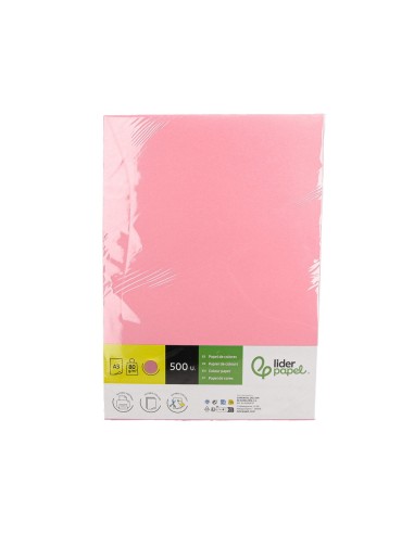 PAPEL  A3 80 G ROSA PQ.DE 500H.