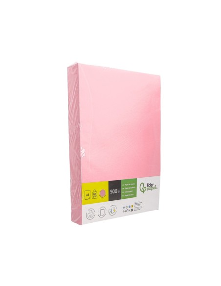 PAPEL  A3 80 G ROSA PQ.DE 500H.
