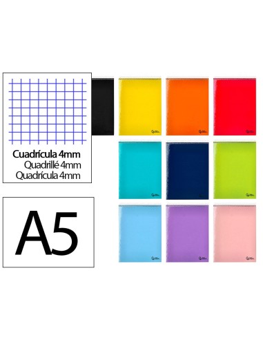 CUADERNO ESP. SMART A5 AP.T.BLANDA 4MM 80H. 60GR. COL.SURT.