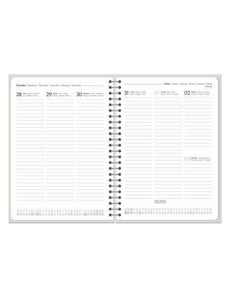 AGENDA OFICINA  2027 ESP.CLASSIC S/V A4 BILINGUE 70G PAPEL FSC RJ.