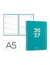 AGENDA OFICINA  2027 ESP.BASIC S/V A5 BILINGUE 60G PAPEL FSC TURQ.
