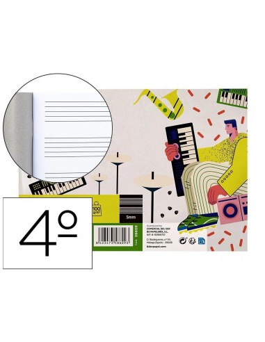 BLOC GRAPADO LIDERPAPEL MUSICA A5 PENTAGRAMA 5MM 20H 100GR.