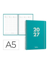 AGENDA OFICINA  2027 ESP.BASIC S/V A5 BILINGUE 60G PAPEL FSC TURQ.
