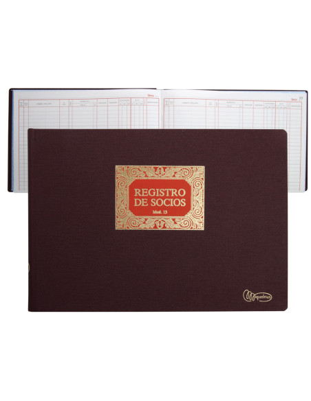 LIBRO MIQUELRIUS N. 13 FL.APAISADO 100 H.REGISTRO SOCIOS
