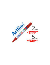 ROTULADOR ARTLINE MARCADOR PERM.EK-90 ROJO PUNTA BISELADA 5 MM PAPEL 2