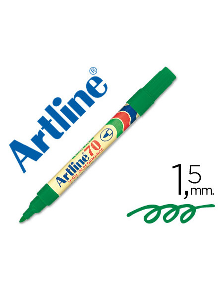 ROTULADOR ARTLINE MARCADOR PERM.EK-70 VER PUNTA RED.1.5 MM PAPEL META