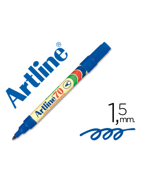 ROTULADOR ARTLINE MARCADOR PERM.EK-70 AZUL PUNTA RED.1.5 MM PAPEL MET