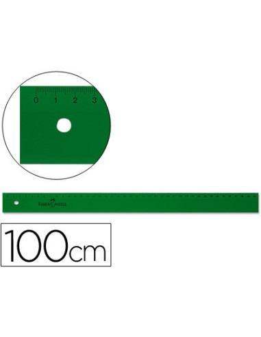 REGLA FABER 100 CM PLASTICO VERDE