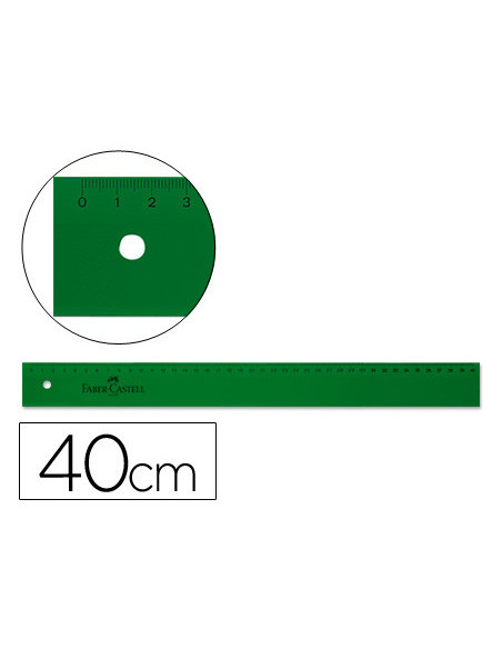 REGLA FABER 40 CM PLASTICO VERDE