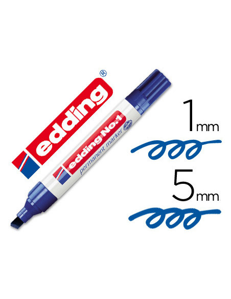 ROTULADOR EDDING MARCADOR PERM.1 AZUL PUNTA BISELADA 5 MM