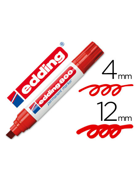 ROTULADOR EDDING MARCADOR PERM.800 ROJO PUNTA BISELADA 12 MM