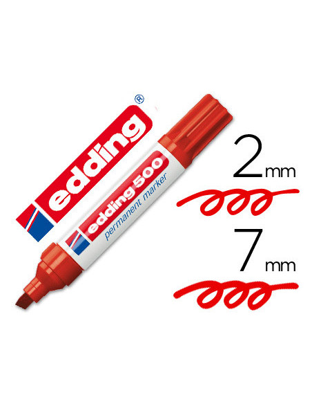 ROTULADOR EDDING MARCADOR PERM.500 ROJO PUNTA BISELADA 7 MM