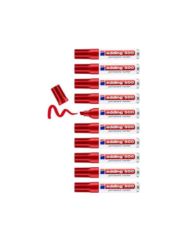 ROTULADOR EDDING MARCADOR PERM.500 ROJO PUNTA BISELADA 7 MM