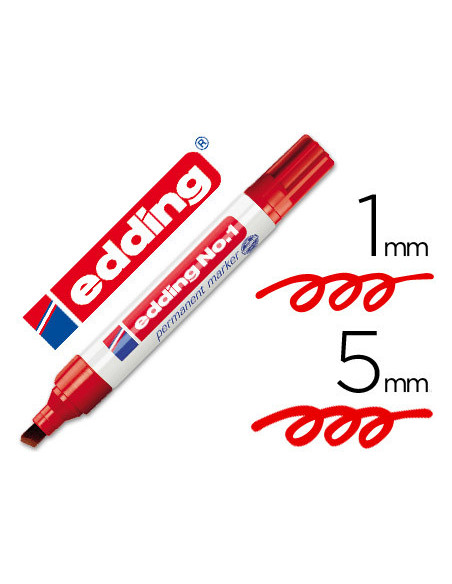 ROTULADOR EDDING MARCADOR PERM.1 ROJO PUNTA BISELADA 5 MM