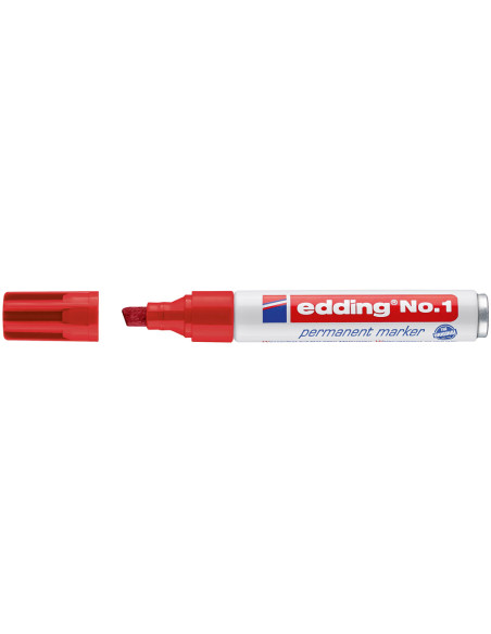 ROTULADOR EDDING MARCADOR PERM.1 ROJO PUNTA BISELADA 5 MM