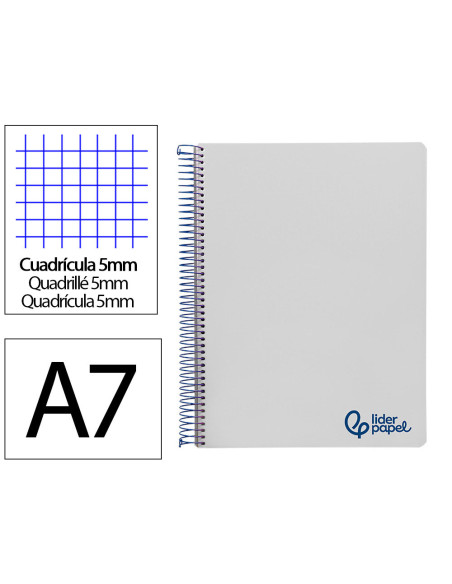 CUADERNO ESP. WONDER A7 T.PLASTICO MICRO 5MM 4B 100H. 90GR. GRIS