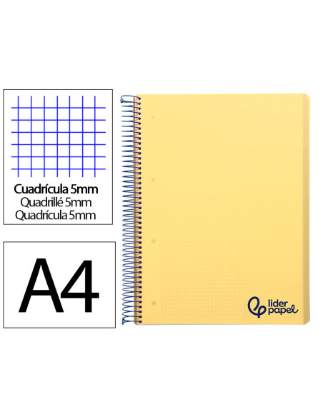 CUADERNO ESP. WONDER A4 T.PLASTICO MICRO 5MM 5B 4T. 120H 90GR. AM.