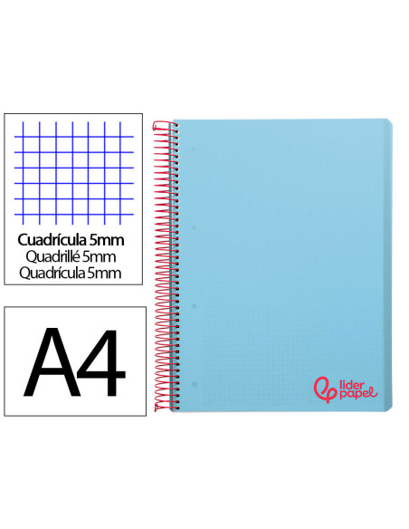 CUADERNO ESP. WONDER A4 T.PLASTICO MICRO 5MM 5B 4T. 120H 90GR. CEL.