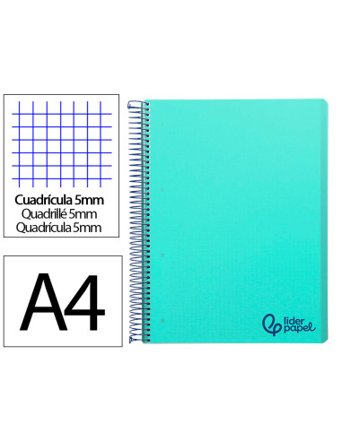 CUADERNO ESP. WONDER A4 T.PLASTICO MICRO 5MM 5B 4T. 120H 90GR. VE.