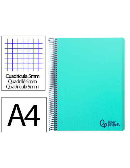 CUADERNO ESP. WONDER A4 T.PLASTICO MICRO 5MM 5B 4T. 120H 90GR. VE.