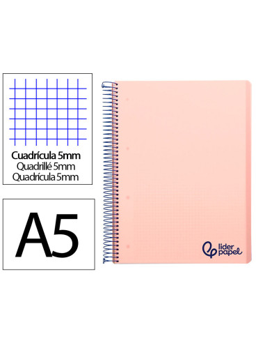 CUADERNO ESP. WONDER A5 T.PLASTICO MICRO 5MM 5B 6T. 120H 90GR. ROSA