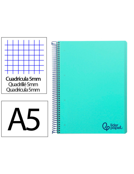 CUADERNO ESP. WONDER A5 T.PLASTICO MICRO 5MM 5B 6T. 120H 90GR. VE.