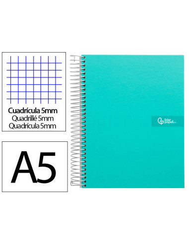 CUADERNO ESP. CRAFTY A5 T.FORRADA MICRO 5MM 5B 6T. 120H. 90GR. TURQ