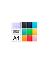 CUADERNO ESP. JOLLY A4 T.FORRADA MICRO 5MM 5B 4T.140H.75GR. COL.SURT. 2