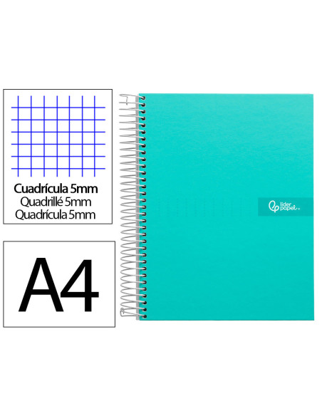 CUADERNO ESP. CRAFTY A4 T.FORRADA MICRO 120H 90GR. 5MM 5B.4T. TURQ.