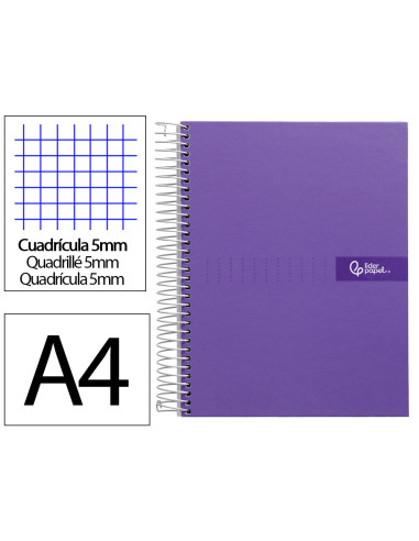 CUADERNO ESP. CRAFTY A4 T.FORRADA MICRO 120H 90GR. 5MM 5B.4T. VIO.