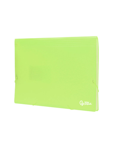 CARPETA CLASIFICADOR FUELLE PP. A4 AM. FLUOR OPACO 13 DEPARTAMENTOS