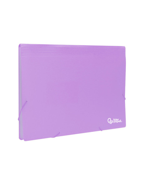 CARPETA CLASIFICADOR FUELLE PP. A4 LAVANDA OPACO 13 DEPARTAMENTOS