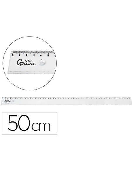 REGLA LIDERPAPEL PLAST.IRROMPIBLE TPTE.50 CM