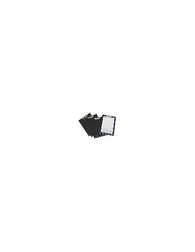 PORTANOTAS PARDO CARTON FORRADO PVC FOLIO CON PINZA METALICA NEGRO