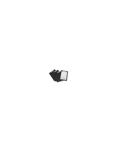 PORTANOTAS PARDO CARTON FORRADO PVC FOLIO CON PINZA METALICA NEGRO