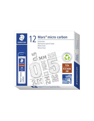 MINAS STAEDTLER MARS MICRO GRAFITO 0,5 MM 2H TUBO CON 12 UNIDADES