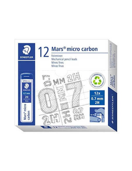 MINAS STAEDTLER MARS MICRO GRAFITO 0,7 MM 2H TUBO CON 12 UNIDADES