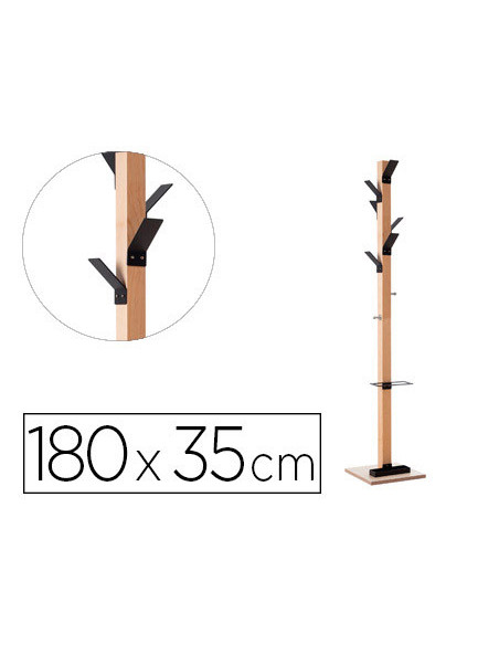 PERCHERO MADERA PAPERFLOW HAYA 8 COLGADORES PARAGUERO NG.ALTURA 180CM