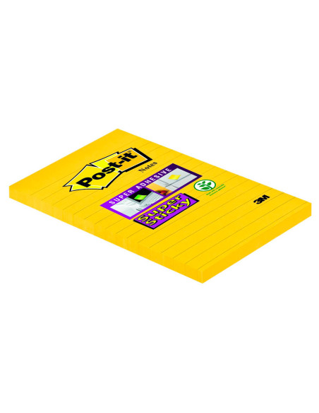 BLOC NOTAS ADH. POST-IT SUPER STICKY 102X152MM HORIZONTAL 75H. AM.