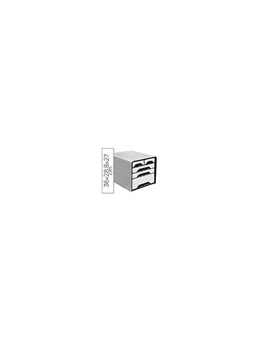 FICHERO CAJONES SOBREMESA CEP 5 CAJONES MIXTOS BL/NG 360X288X270MM
