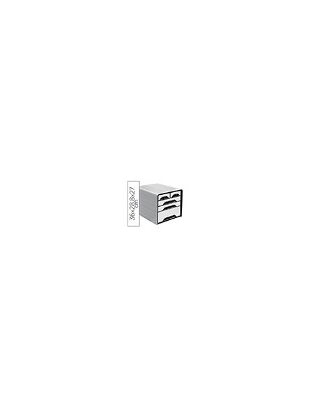 FICHERO CAJONES SOBREMESA CEP 5 CAJONES MIXTOS BL/NG 360X288X270MM