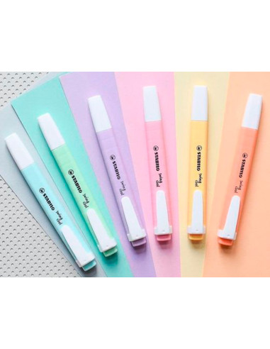 ROTULADOR STABILO FLUORESCENTE SWING COOL PASTEL BOLSA 6 UD.SURT.