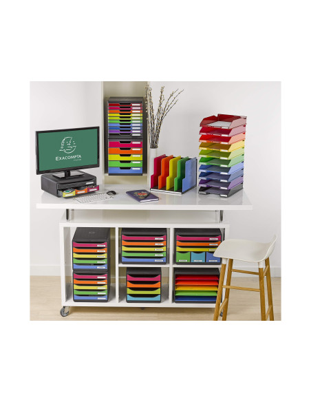 FICHERO CAJ.SOBREMESA EXACOMPTA 6 CAJ.MULTICOLORES 270X355X271 MM