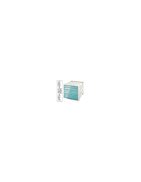 FICHERO CAJ.SOBREMESA ESSELTE ICE PLASTICO 4 CAJ.AZ.245X365X285 MM