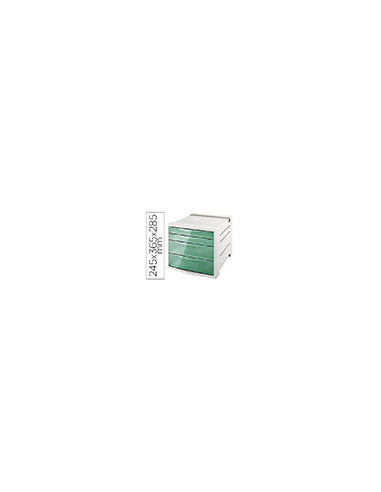 FICHERO CAJ.SOBREMESA ESSELTE ICE PLASTICO 4 CAJ.VER.245X365X285 MM