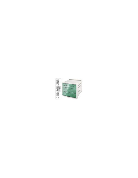 FICHERO CAJ.SOBREMESA ESSELTE ICE PLASTICO 4 CAJ.VER.245X365X285 MM
