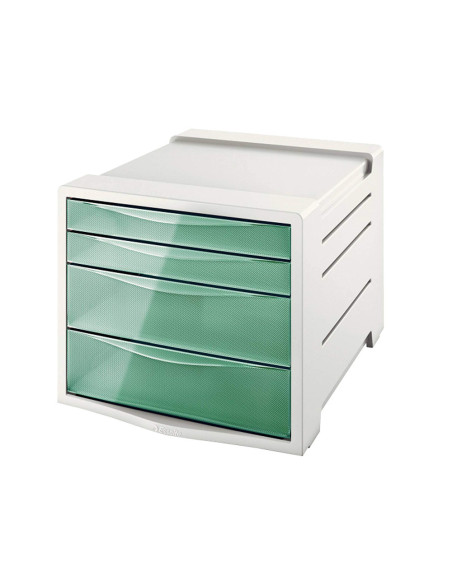 FICHERO CAJ.SOBREMESA ESSELTE ICE PLASTICO 4 CAJ.VER.245X365X285 MM