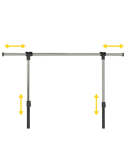 PERCHERO UNILUX EXTENSIBLE 4 RUEDAS AJ.ALTURA NG./CROMADO 80/150 X